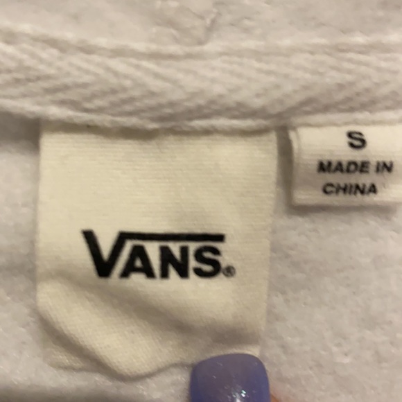 Vans Cropped Hoodie. Colored Sleeves, Front Pocket. - Picture 4 of 6